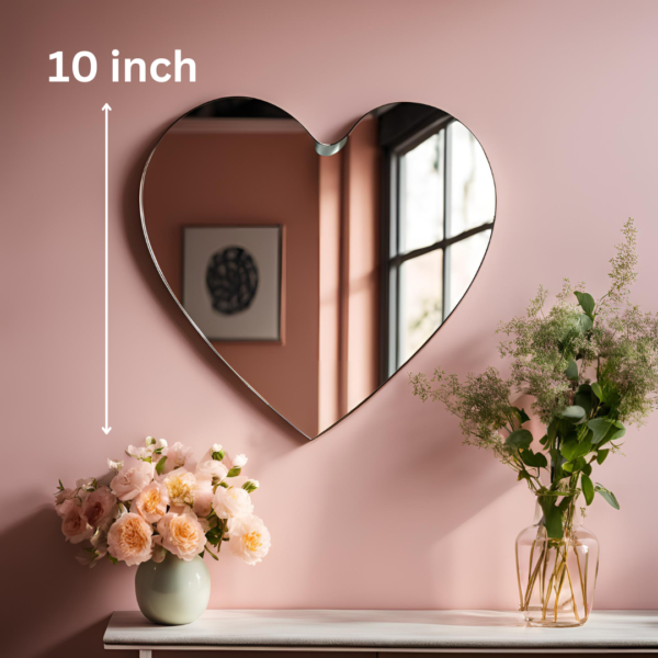Aesthetic Heart-Shaped Mirror (10 inches) - Image 3