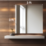 Directsun 3 x 3 feet Frameless Mirror - Modern & Minimalist Design