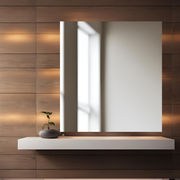 Elegant 2x2 ft Frameless Mirror - Modern & Minimalist Design - Image 2