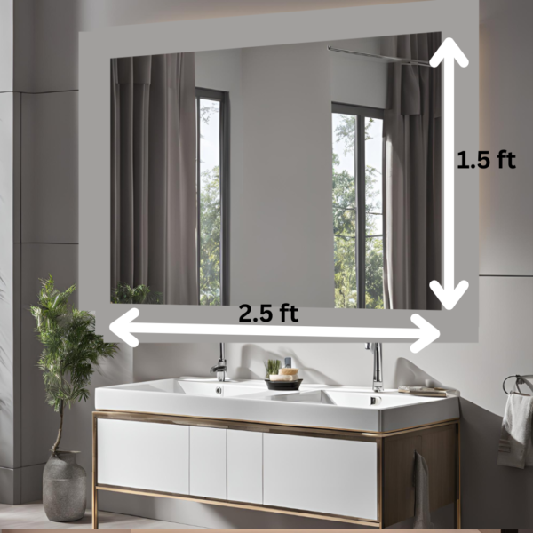 Directsun 2.5 x 1.5 Frameless Mirror - Modern & Minimalist Design
