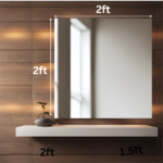 Elegant 2x2 ft Frameless Mirror - Modern & Minimalist Design