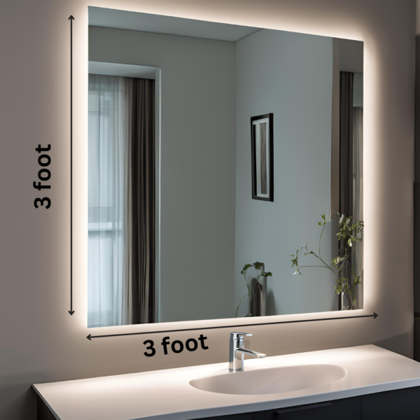 Direct Sun Beauty Mirror - 3 ft x 3 ft with LED Backlighting