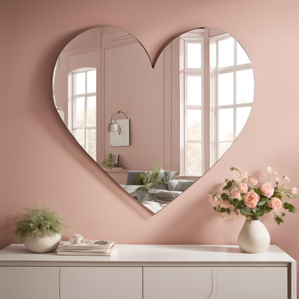 Aesthetic Heart-Shaped Mirror (10 inches) - Image 2