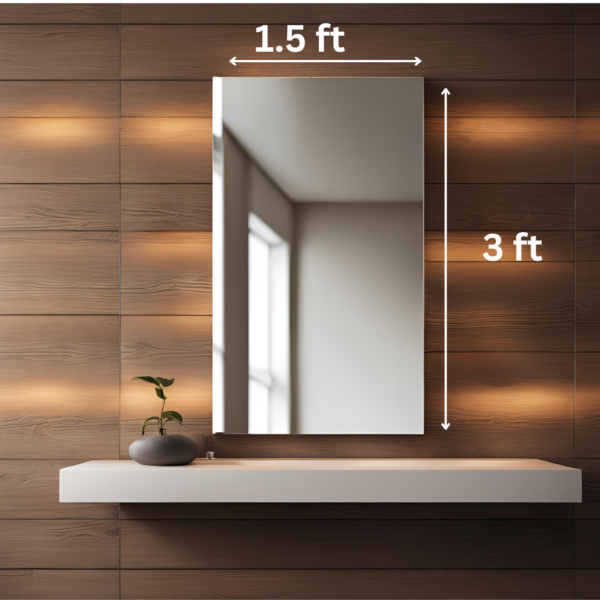 Directsun 3*1.5 ft Frameless Mirror - Modern & Minimalist Design - Image 2