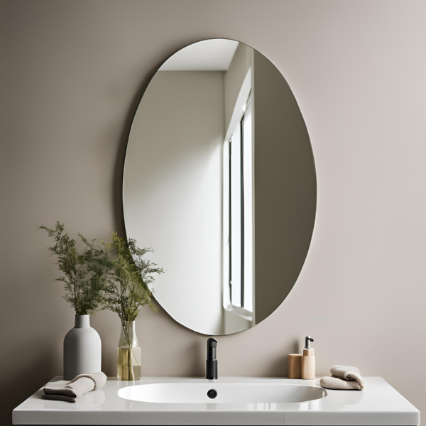 Elegant Oval Shape Frameless Mirror (23*16 inches)