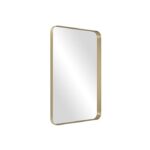 18x24 Inch Rectangle Metal Frame Wall Mirror | Rounded Corners, Gold Frame