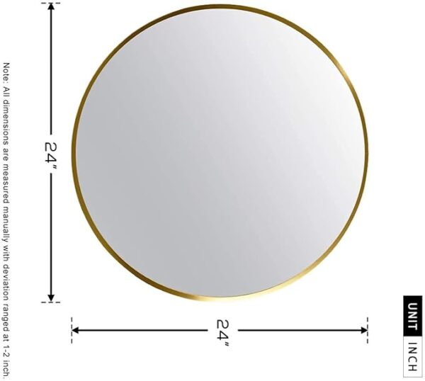 24x24 Round LED Wall Mounted Mirror | Bathroom, Vanity, Smart Mirror with 3-Tone Lighting - Image 2