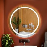 24x24 Round LED Wall Mounted Mirror | Bathroom, Vanity, Smart Mirror with 3-Tone Lighting