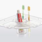 Poly World 5 in One Toothpaste, Toothbrush and Double Soap Dish Holder Transparent Unbreakable (1)