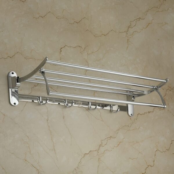 Folding Towel Rack Silver Towel Holder