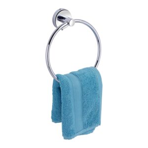 BATH ACCESSORIES Stainless Steel Towel Holder Hanger Ring for Bathroom & Wash Basin (H – 8 Inches | W 6.75 Inches | Silver | Anti Rust)