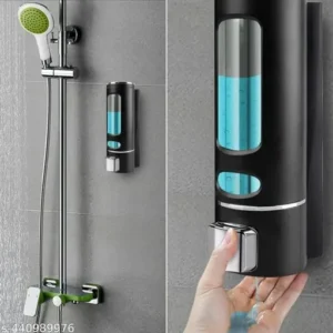 Premium Quality Multipurpose 400ml Wall Mount Transparent Liquid Soap Dispenser Use for Foam, Conditioner, Gel, Lotion, Soap, Liquid, Shampoo Dispenser (Black) (Pack of 1)